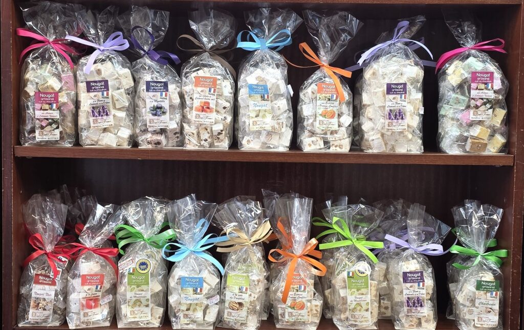 2 shelves of nougat display
