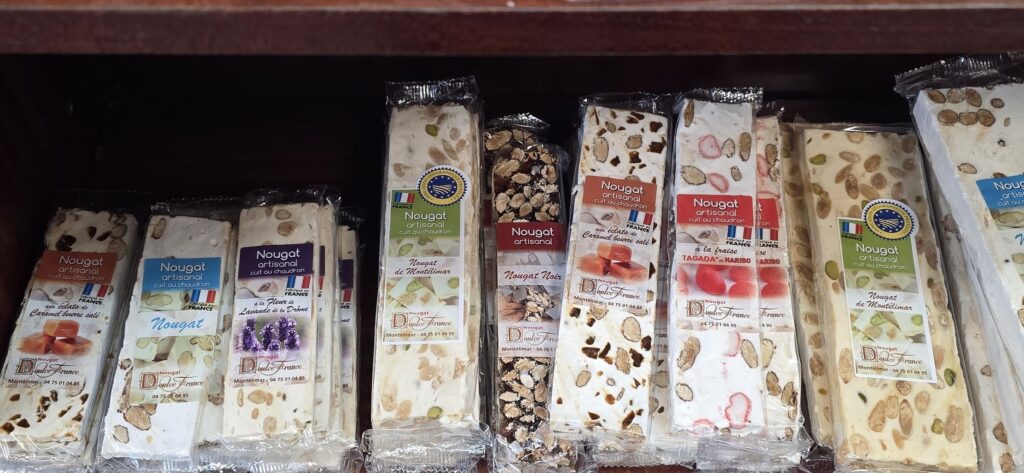 nougat slices close up